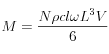  
M = \frac{N \rho cl \omega L^3 V}{6}
